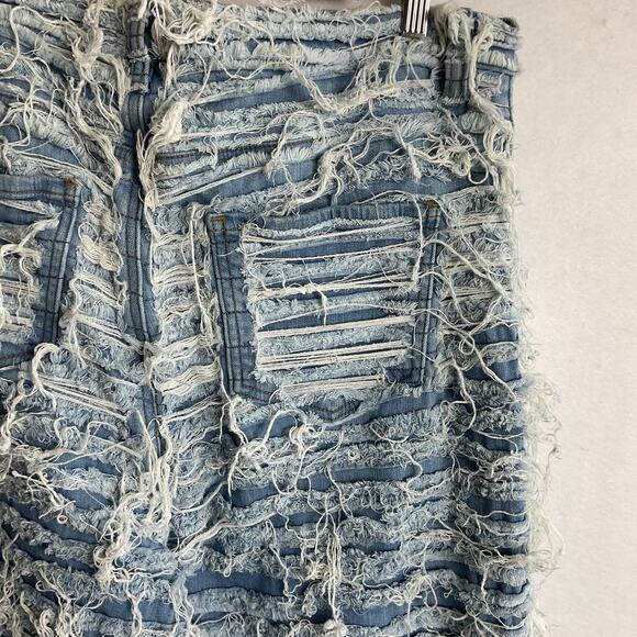 Swank a Posh Tear It Up Ultra Distressed Wide Leg Jeans Medium Wash - Picture 15 of 15